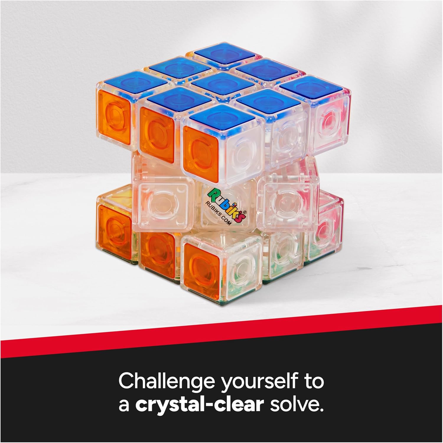 3x3 Transparent Crystal Rubik's Cube Color-Matching Puzzle