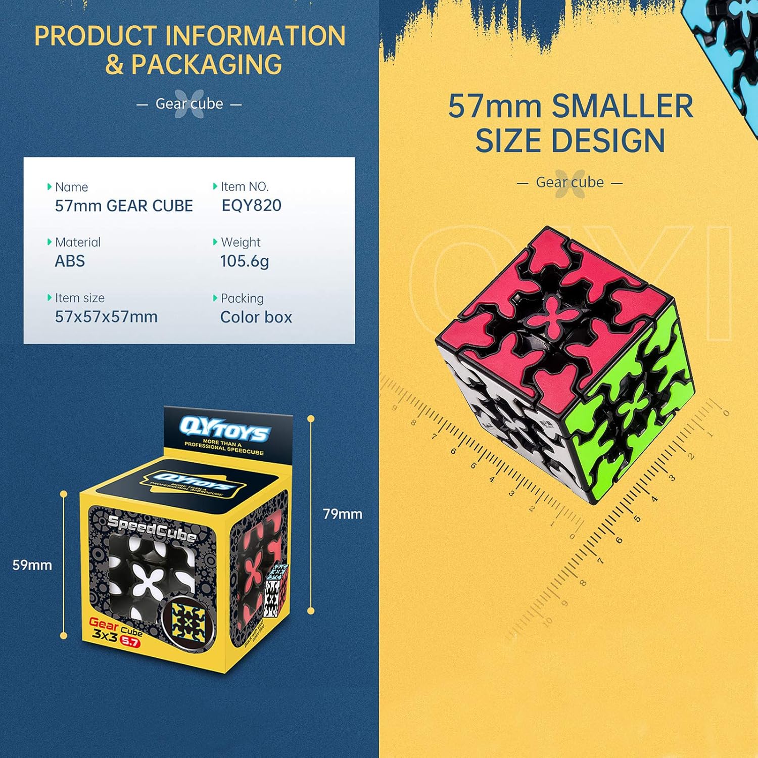 3D Gear Structure 3x3 Magic Cube Puzzle Toy for All Ages